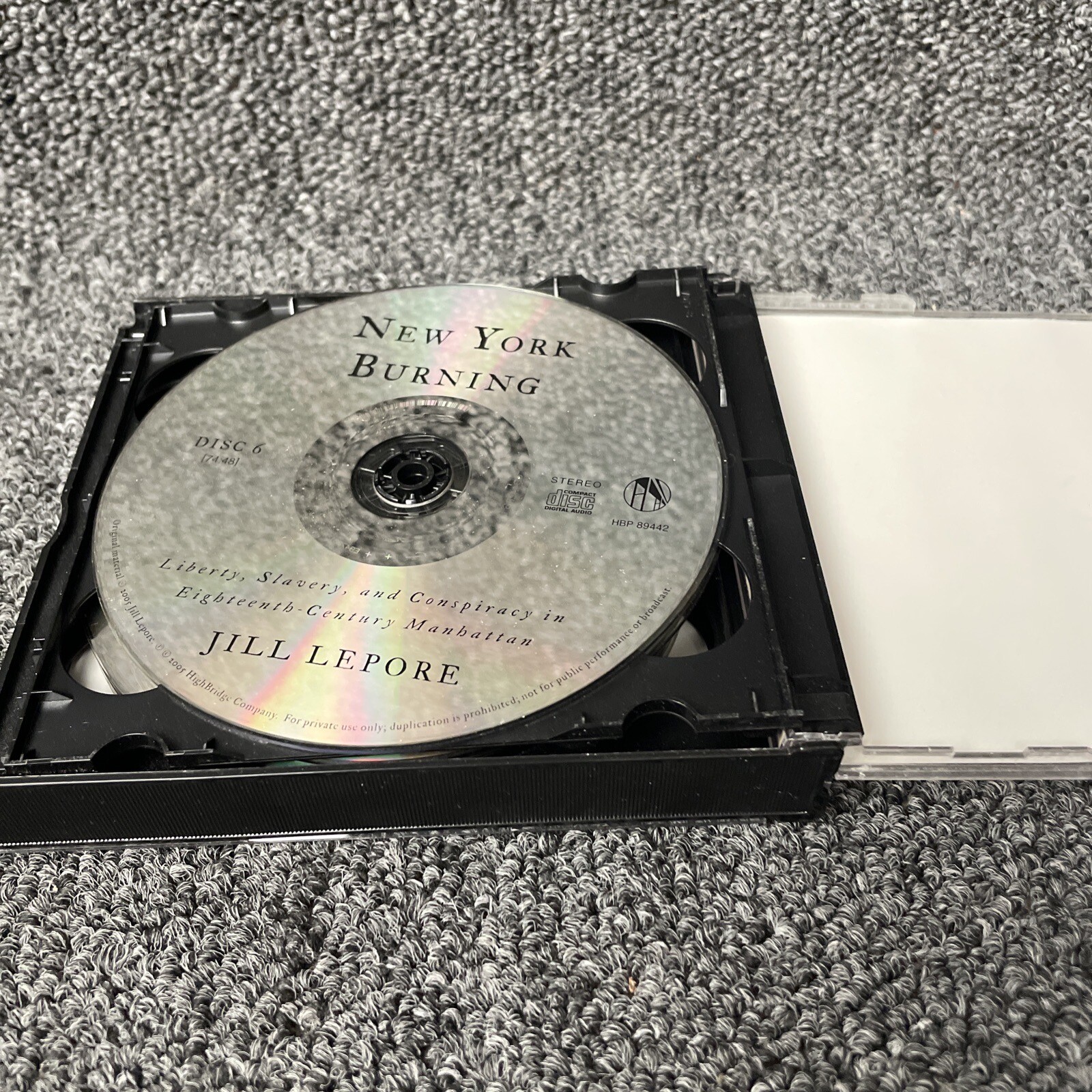 New York Burning Audio Jill Lepore 6 CD Set 2005 Rare Liberty Slavery Conspiracy