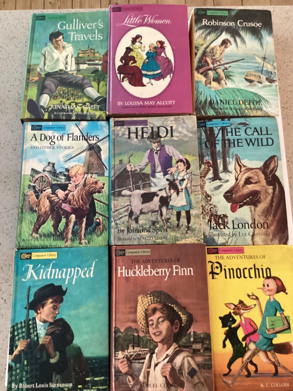 9 X Companion Library Vintage 1960s Hardback Book Lot Crusoe Sawyer OZ