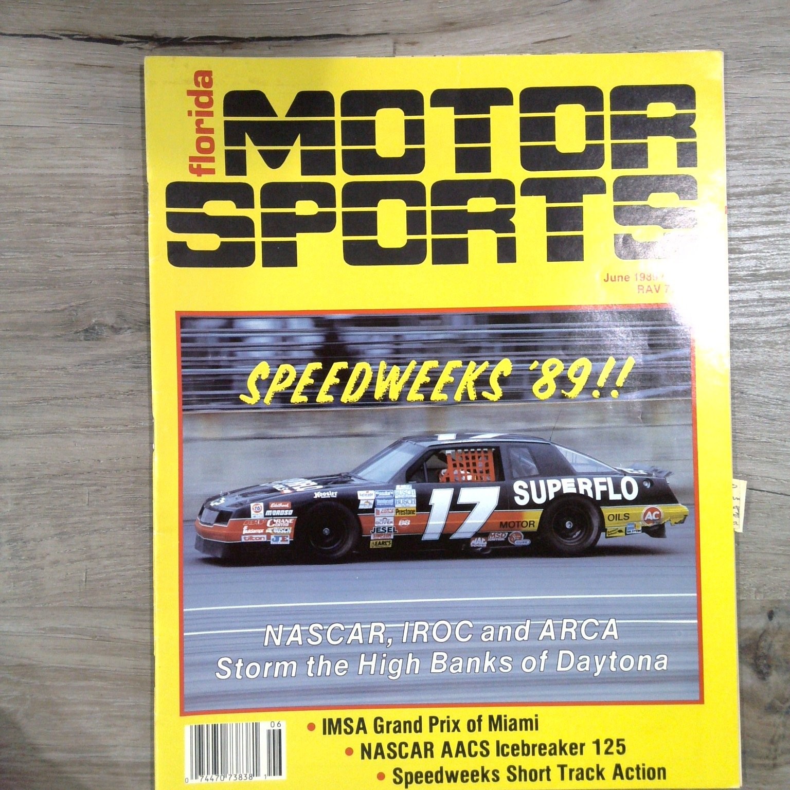 Florida MOTOR SPORTS Magazine June 1989 #6 NASCAR IROC ARCA Daytona IMSA