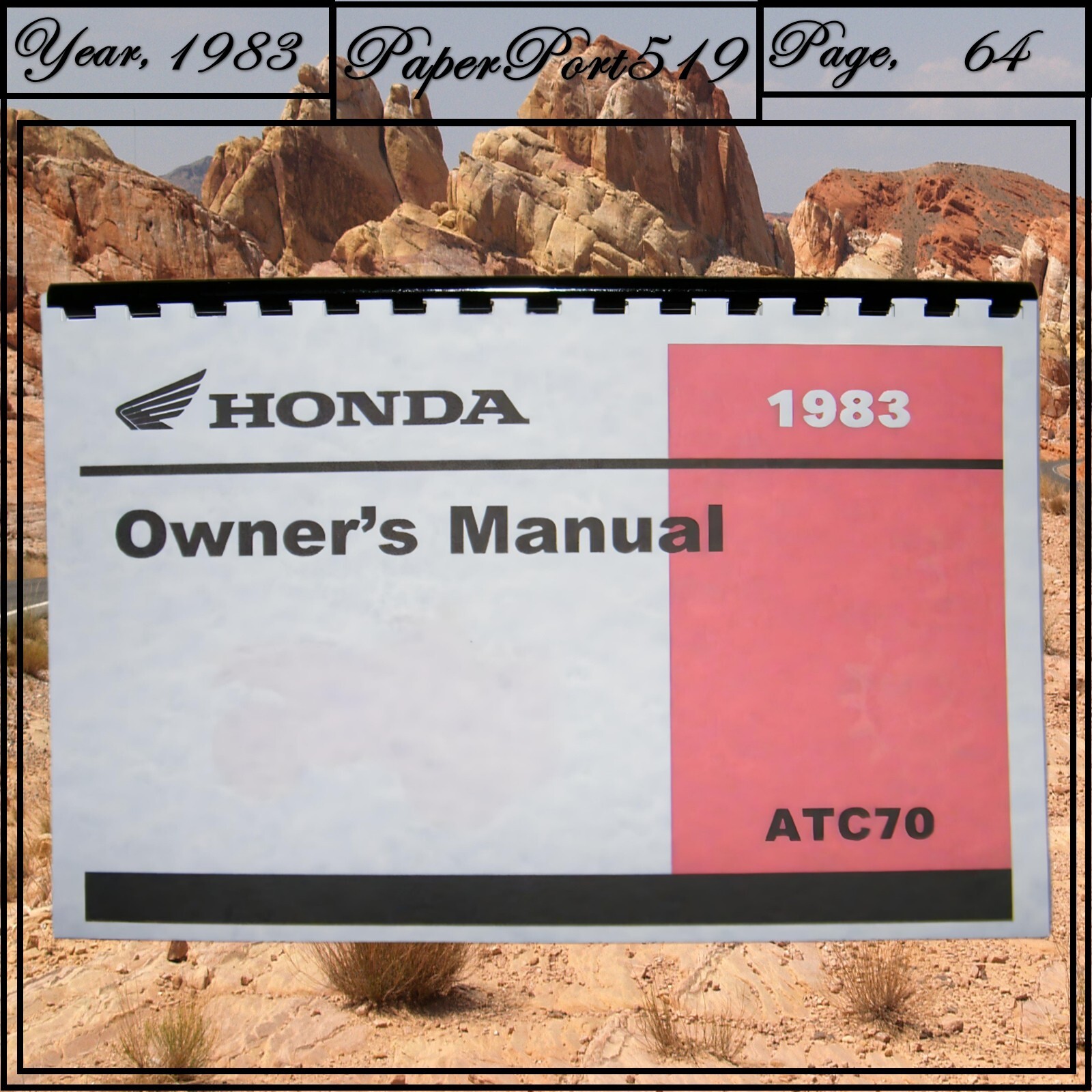 1983 Honda ATC70 Owner&rsquo;s Manual 64 Pages