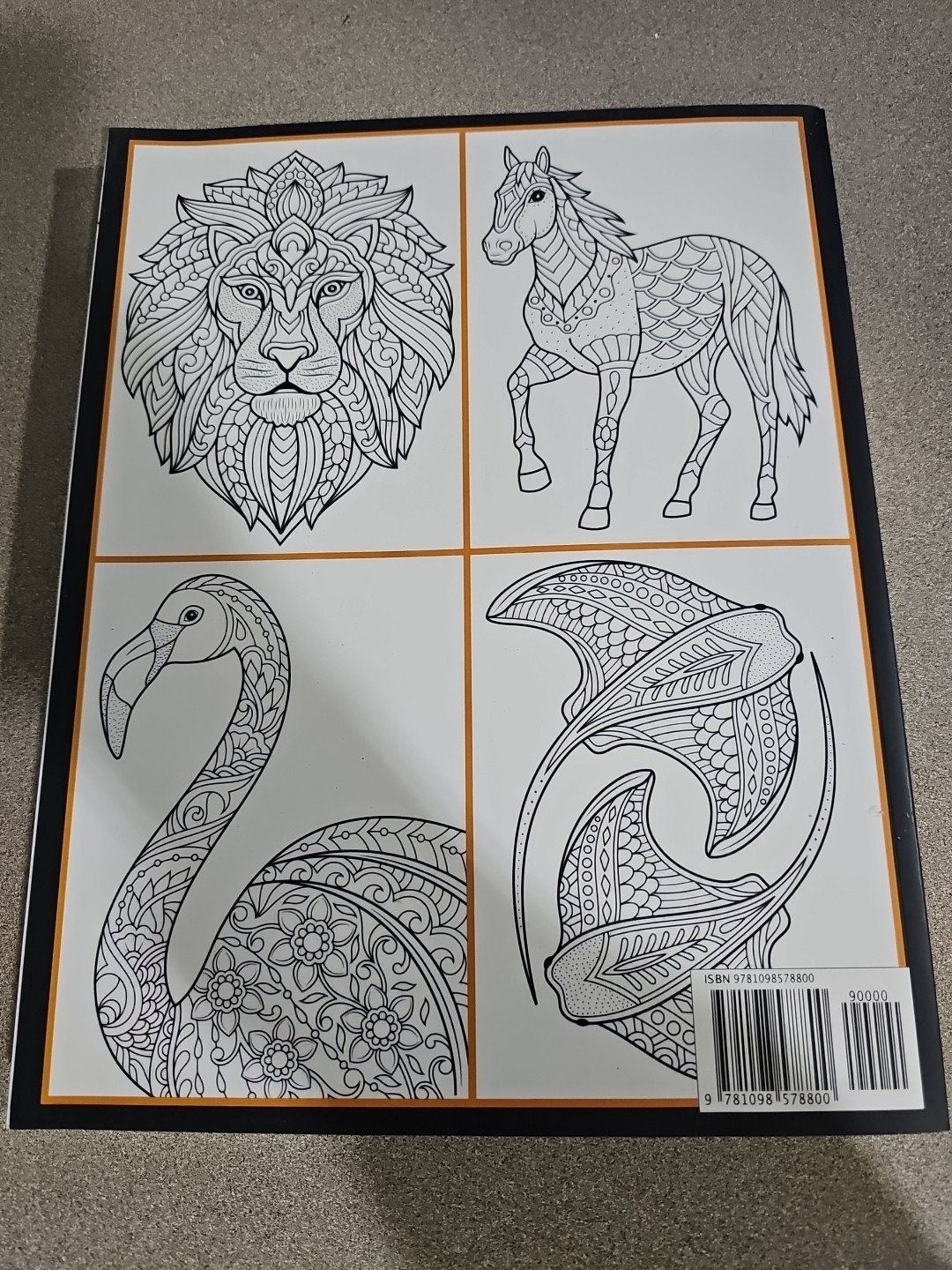 100 Animals Adult Coloring Book NEW Jade Summer Elephant Owl Horse Dog Cat Lion