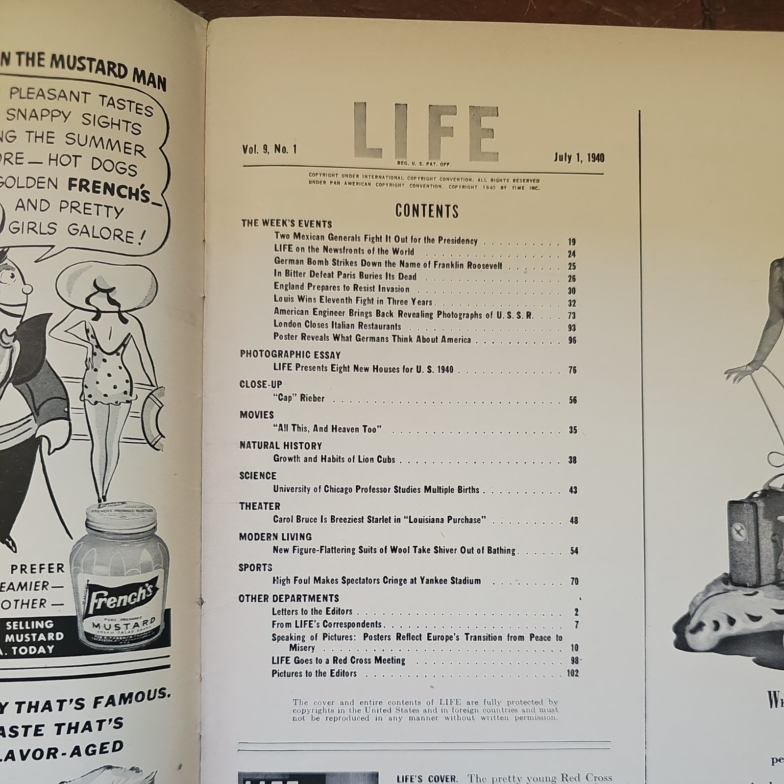 LIFE Magazine July 1, 1940 Red Cross Girl, WWII, Joe Louis Wins 11th Fight