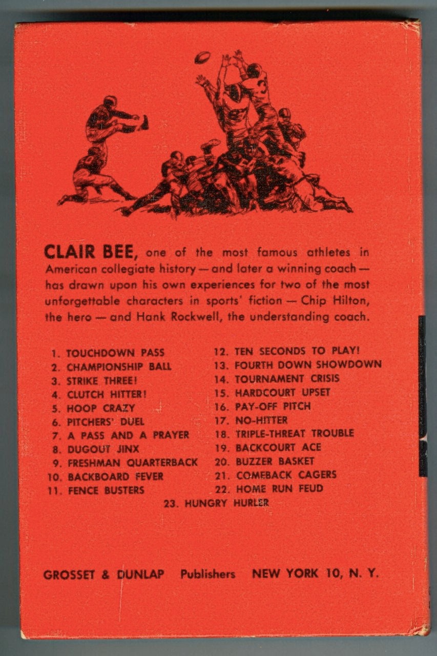 CHIP HILTON #13 Fourth Down SHOWDOWN by Clair BEE! Vintage 1966 G&D Football HC!