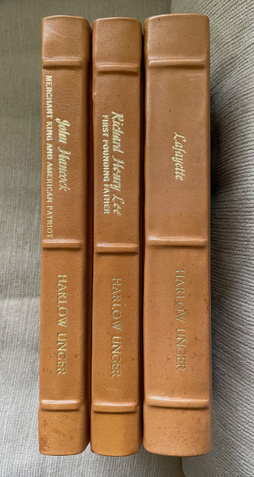 3V UNGER American Revolution Leaders LAFAYETTE HANCOCK LEE Leather (like Easton)