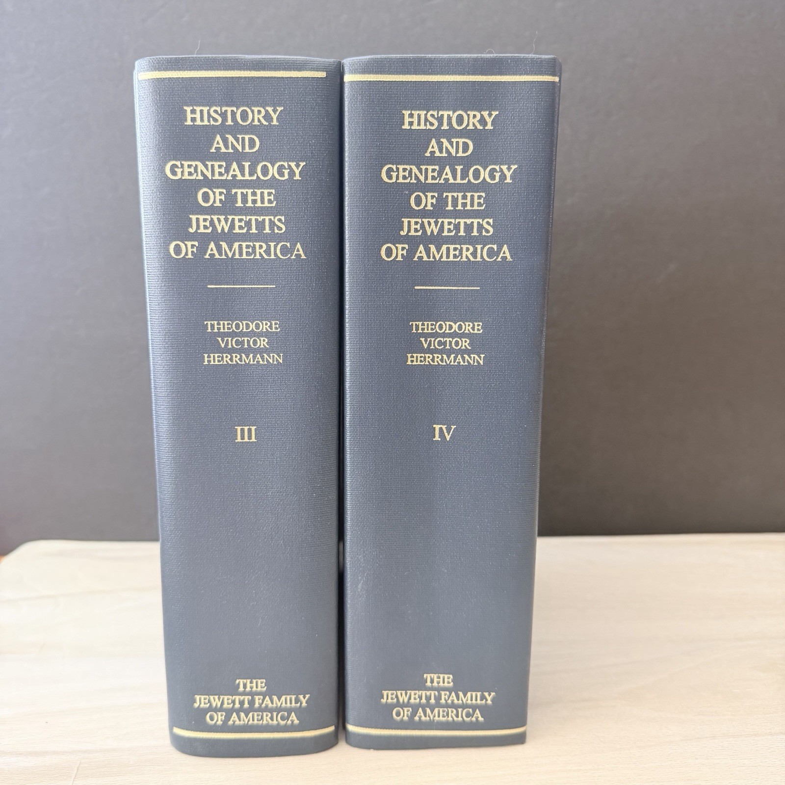 Two Volume Set JEWETT Jewetts FAMILY History & Genealogy Volumes 3 + 4 Herrmann