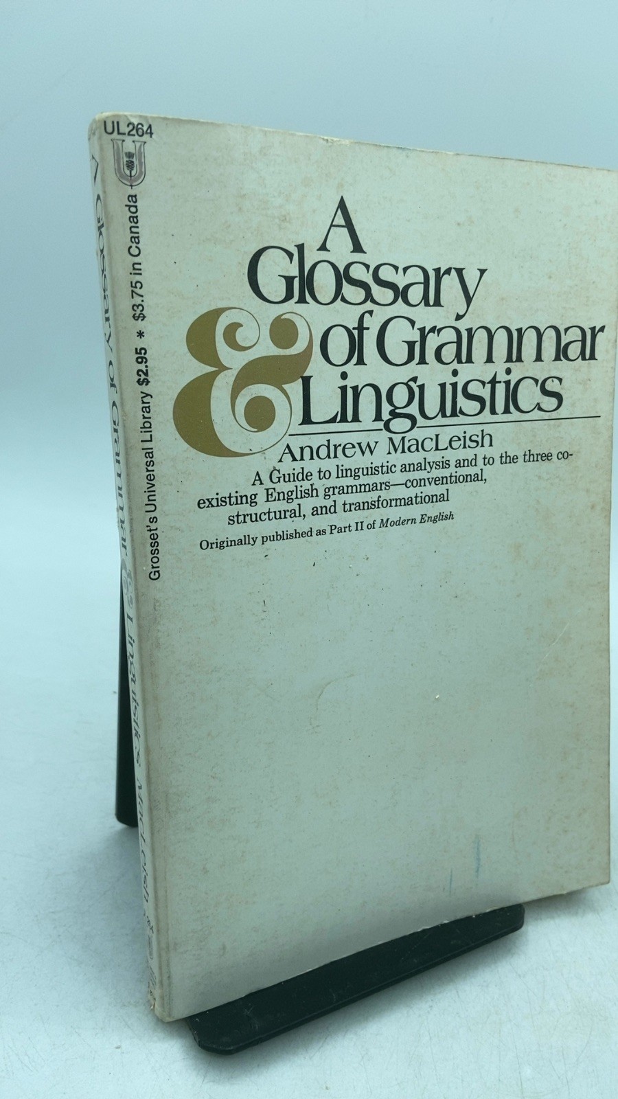 A Glossary of Grammar & Linguistics Andrew MacLeish Paperback Universal Libra…
