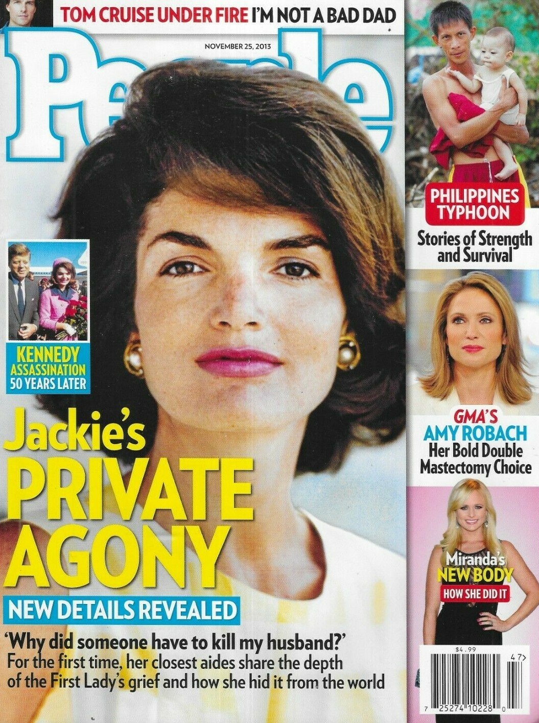People Magazine Jackie Kennedy Tom Cruise Miranda Lambert Amy Robach Typhoon .