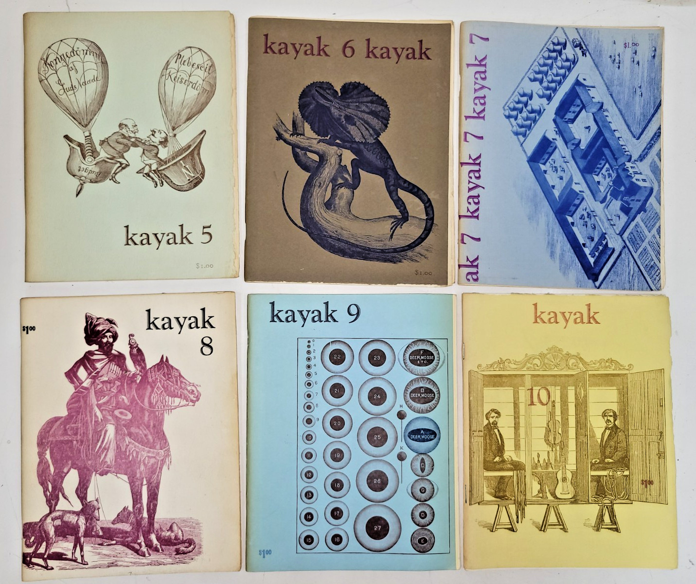 KAYAK Issues 5-10 1966-67 George Hitchcock Illus. Poetry Journal Magazine 1960s