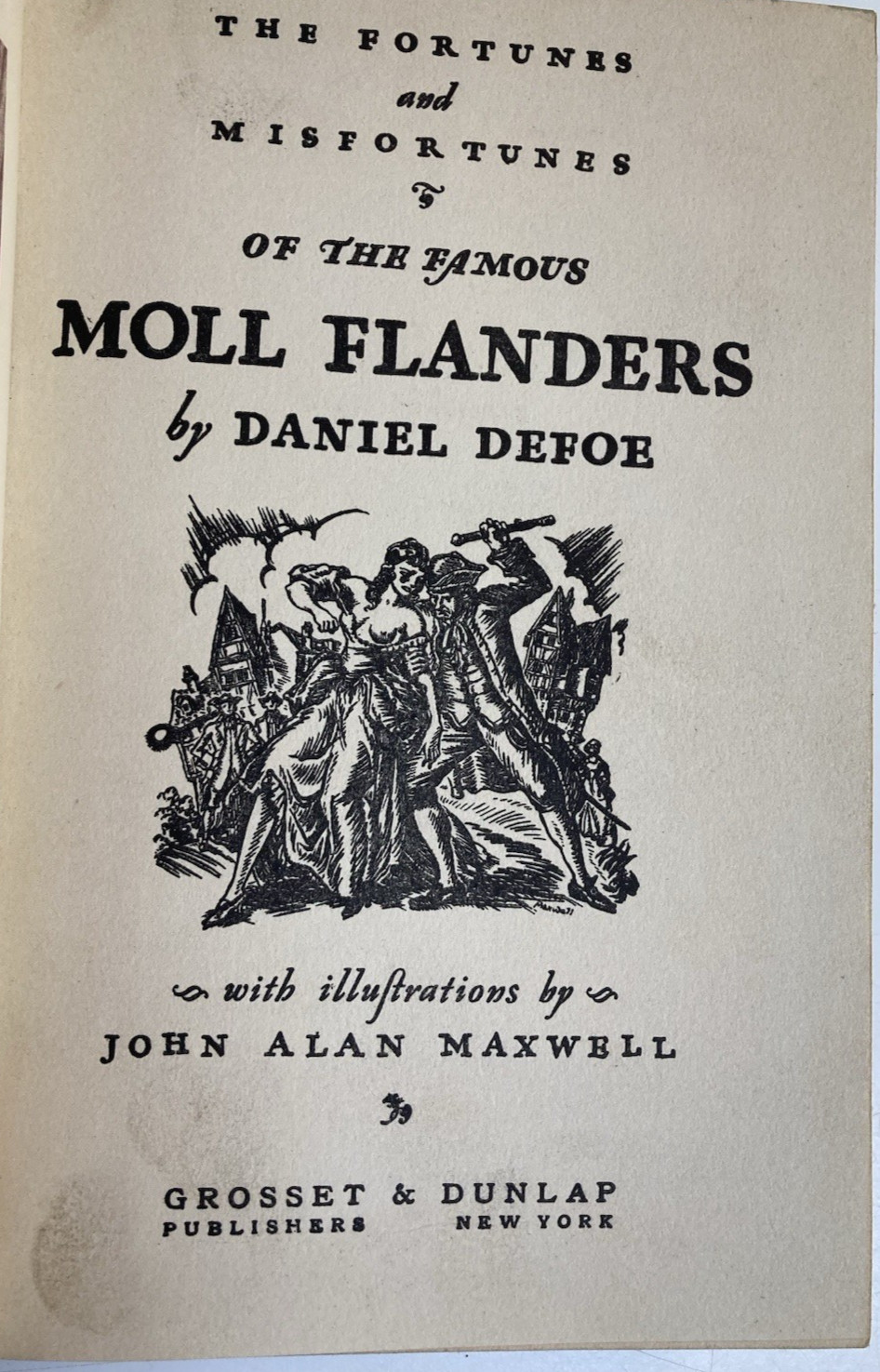 Vintage Moll Flanders, Defoe, Universal Library Grosset & Dunlap Illus 1931