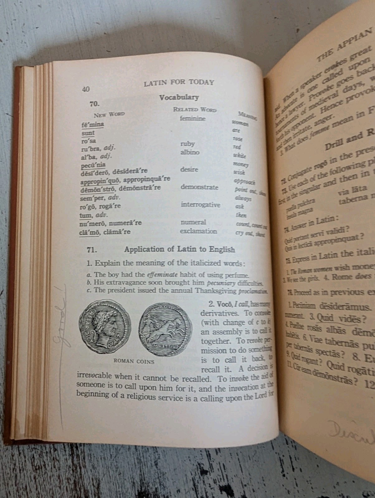 Latin for Today by Gray and Jenkins 1933 Hardcover Revised Edition SPQR