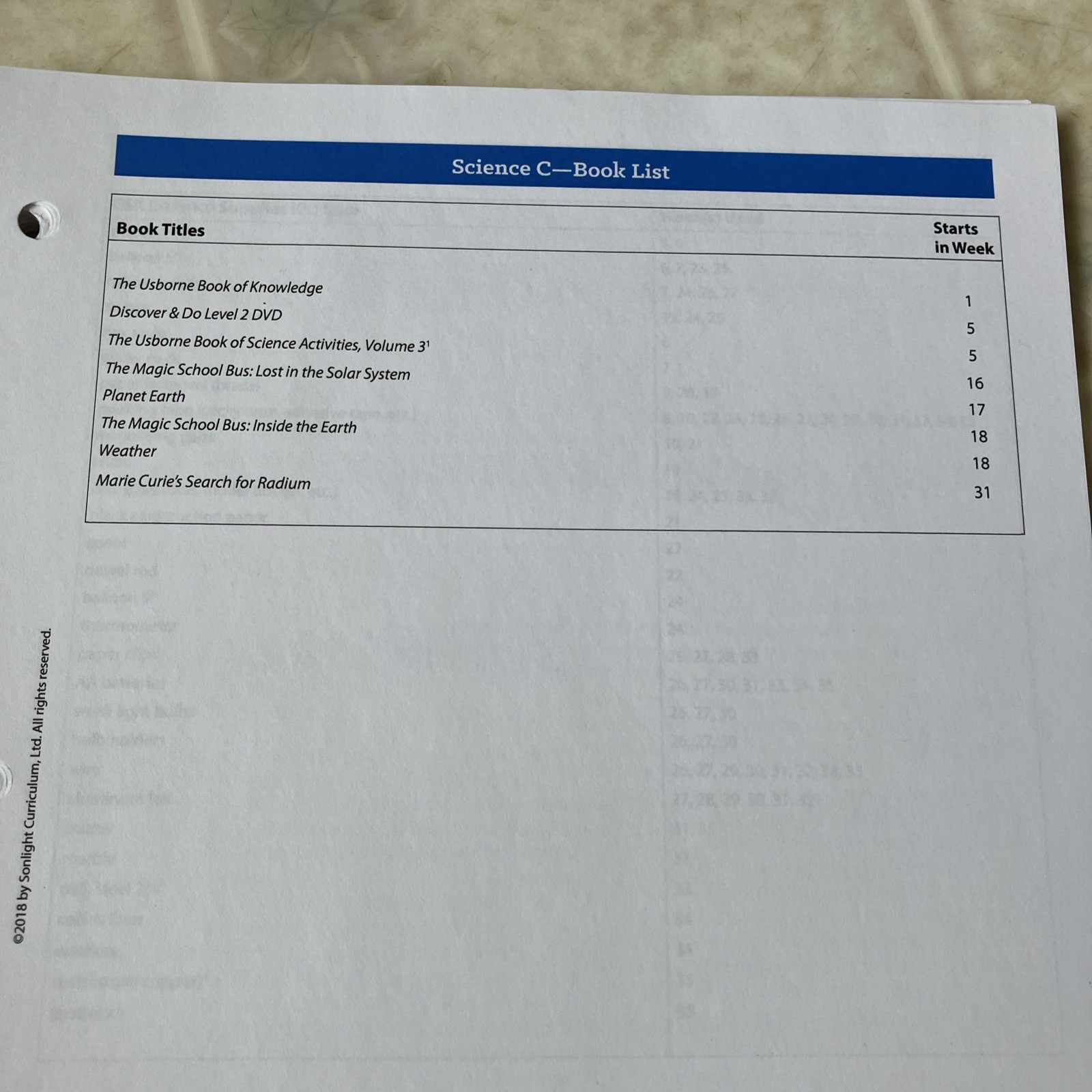 Sonlight Science 5-Day C Instructor&rsquo;s Guide No Binder Geology Meteorology Tech