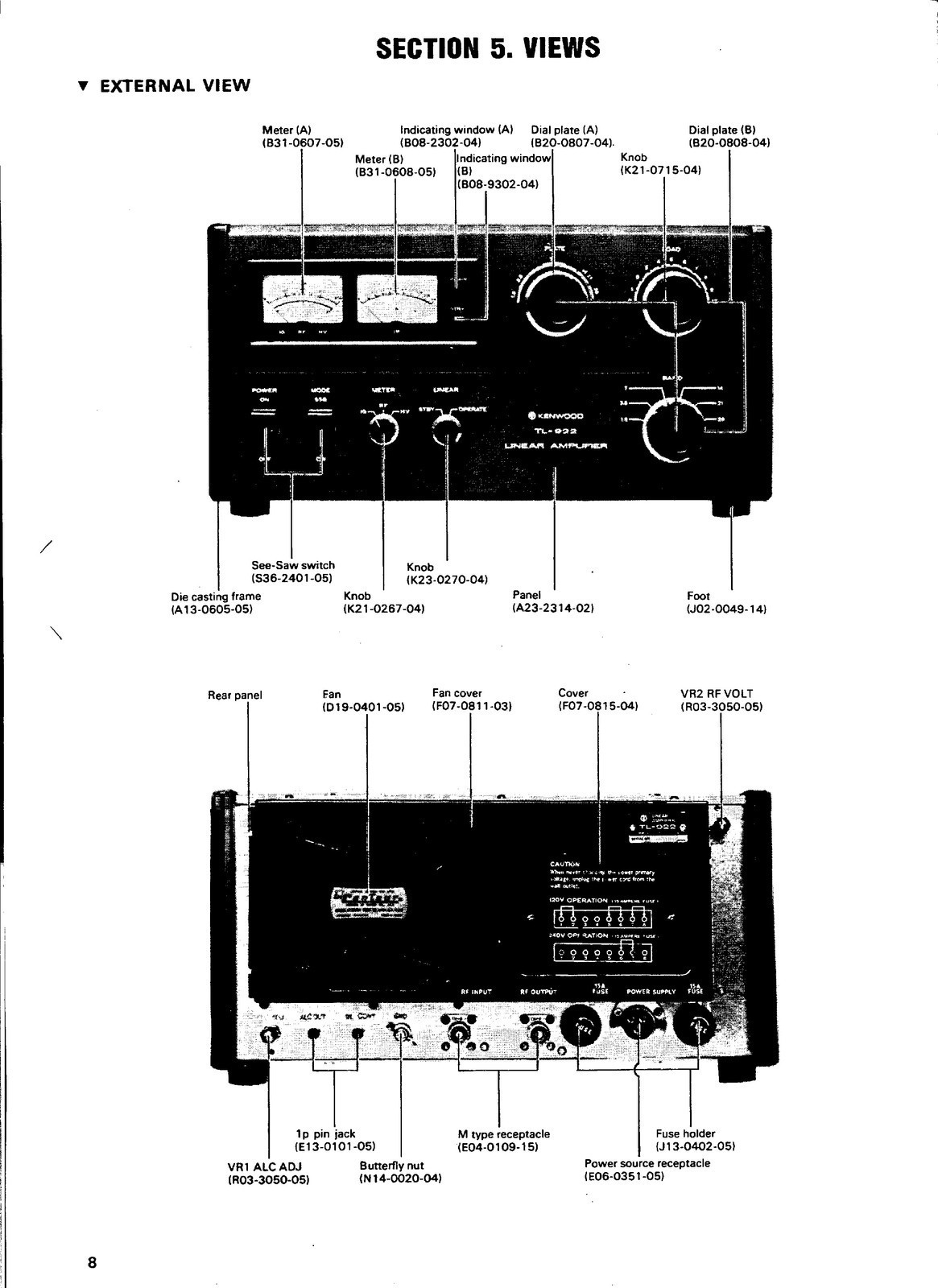 KENWOOD TL-922 HF Linear Amplifier Service Manual, SPIRAL BINDING – TOUGH JACKET
