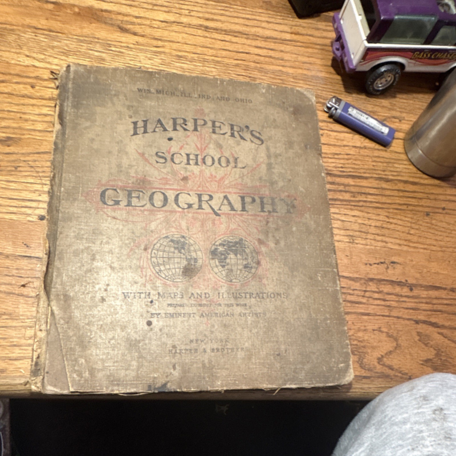 Harper & Brothers School Geography Hardcover Illustrated Book 1887