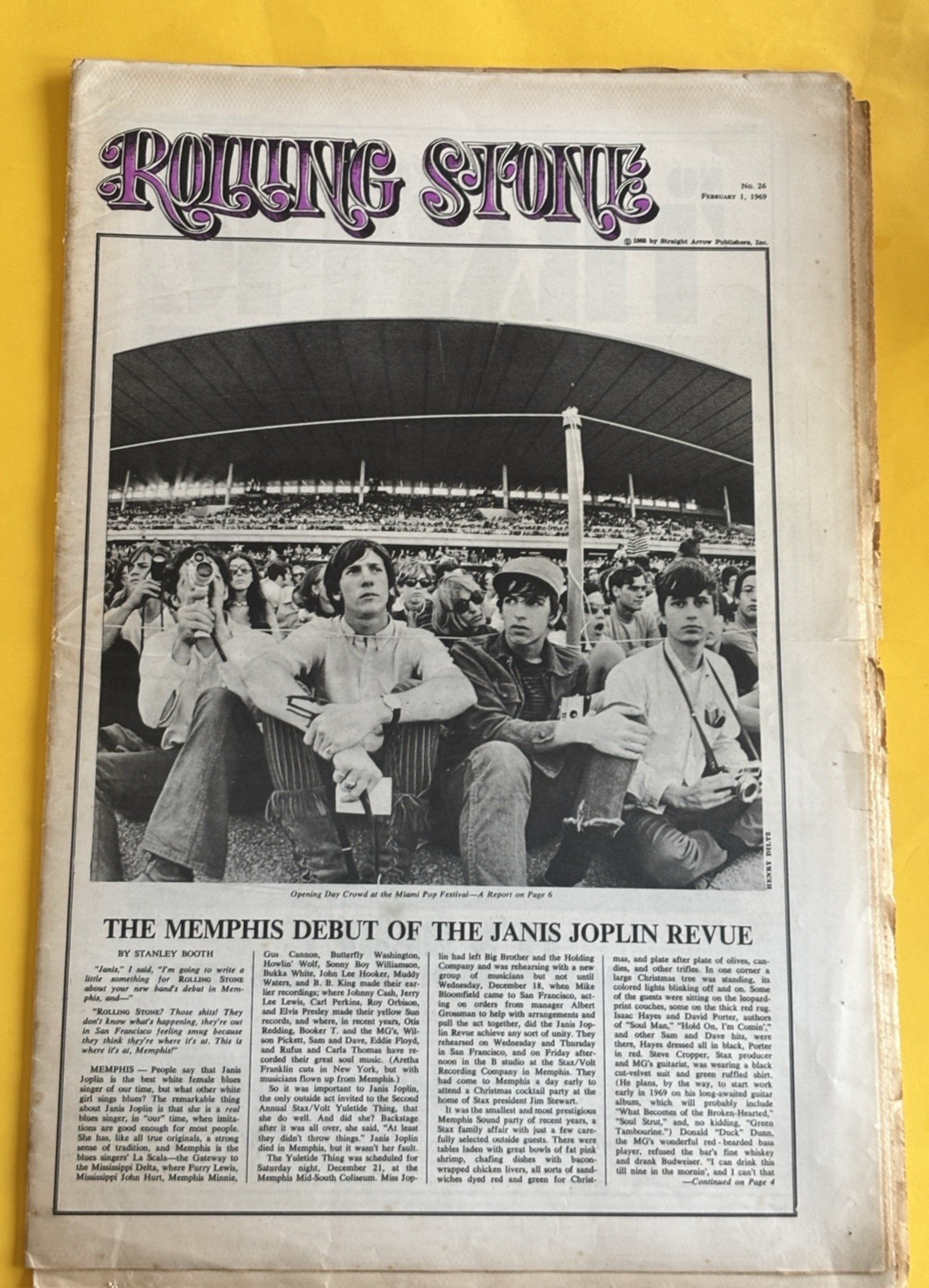 Rolling Stone magazine newspaper February 1 1969 Hendrix cover