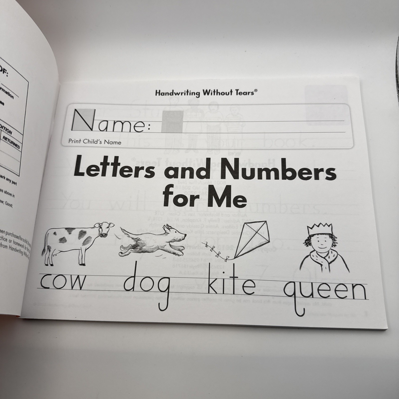 Letters and Numbers for Me by Jan Z. Olsen (Trade Paperback) No Writing In It!