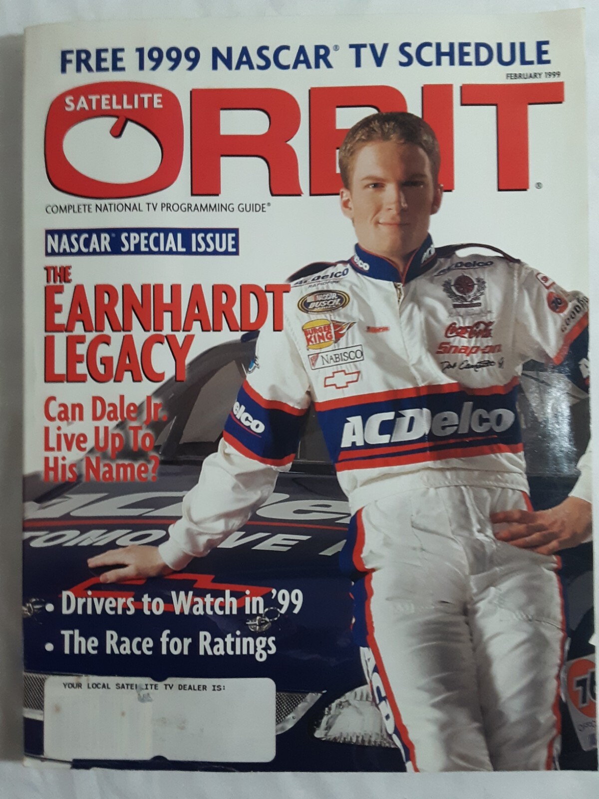 Satellite Orbit magazine Feb 1999 Dale Earnhardt Jr Nascar drivers schedule rare