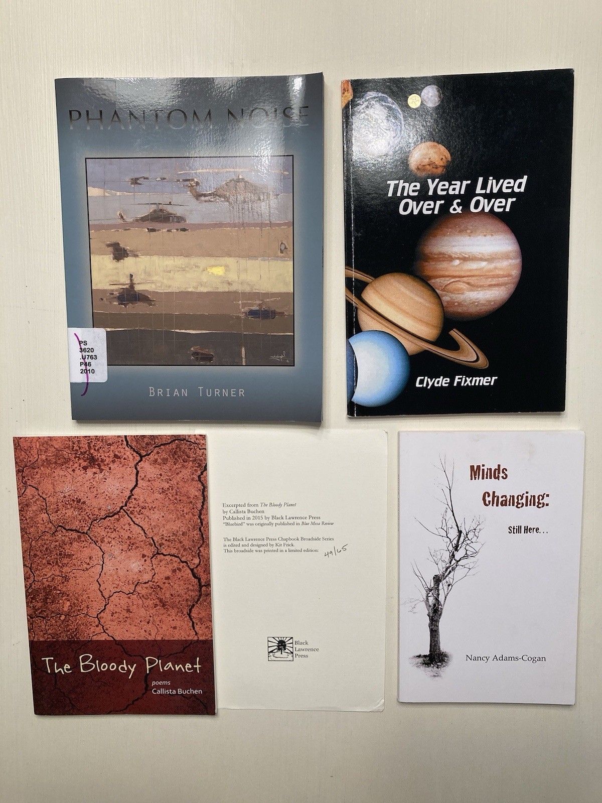 4 2010s Poetry Books inc Bloody Planet limited ed Broadside 49/65, 2 inscribed