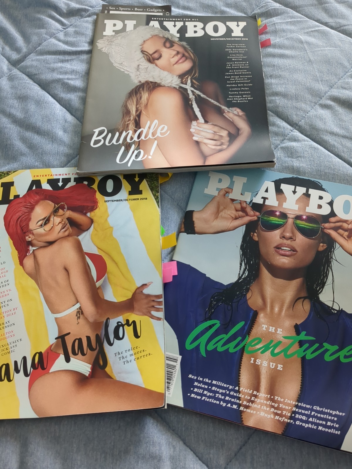 Lot 3 Playboy Mexico Magazines 2017/2018 – Teyana Taylor Alison Brie Very Sexy!!