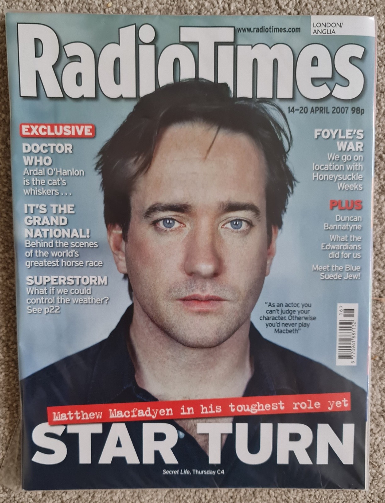 Radio Times Magazine Matthew Macfadyen Cover April 2007