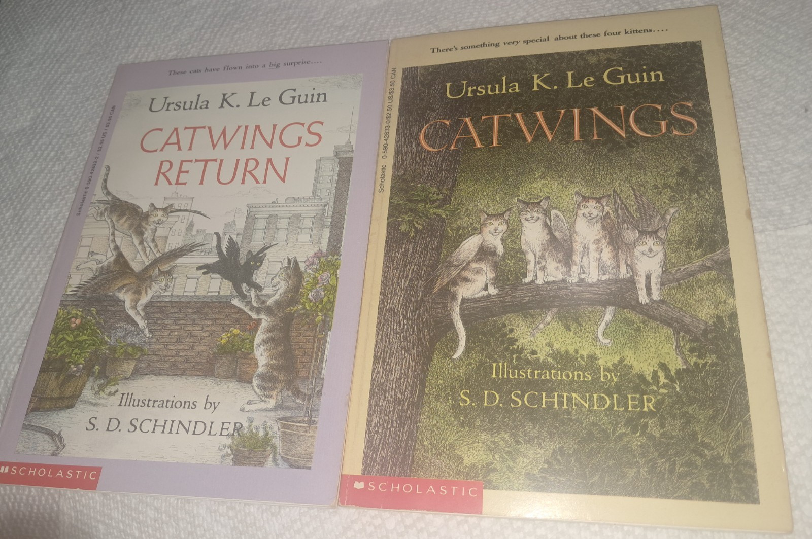 Ursula K Le Guin Catwings & Catwings Return Scholastic S D Schindler 1991 TPB