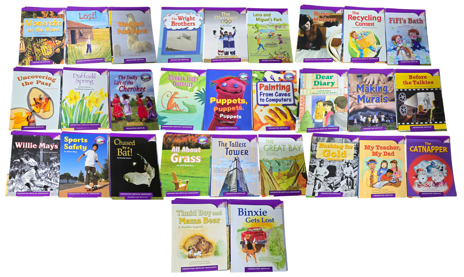Set of 29 Houghton Mifflin 3rd Third Grade Leveled Readers Levels J,K,L,M,N,O