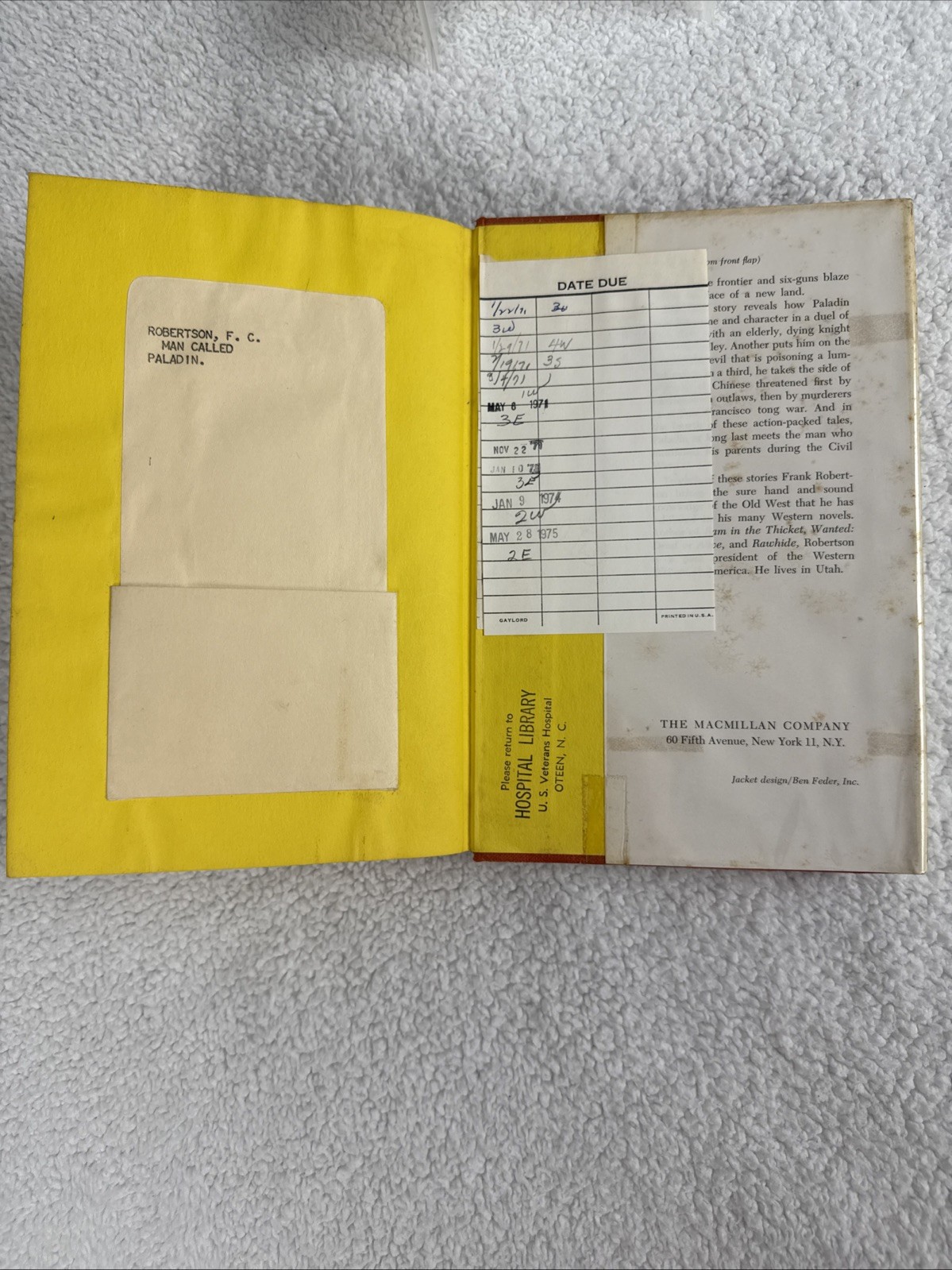 Rare Find! A Man Called Paladin 1963 F. C. Robertson. HC & DJ Western Hero