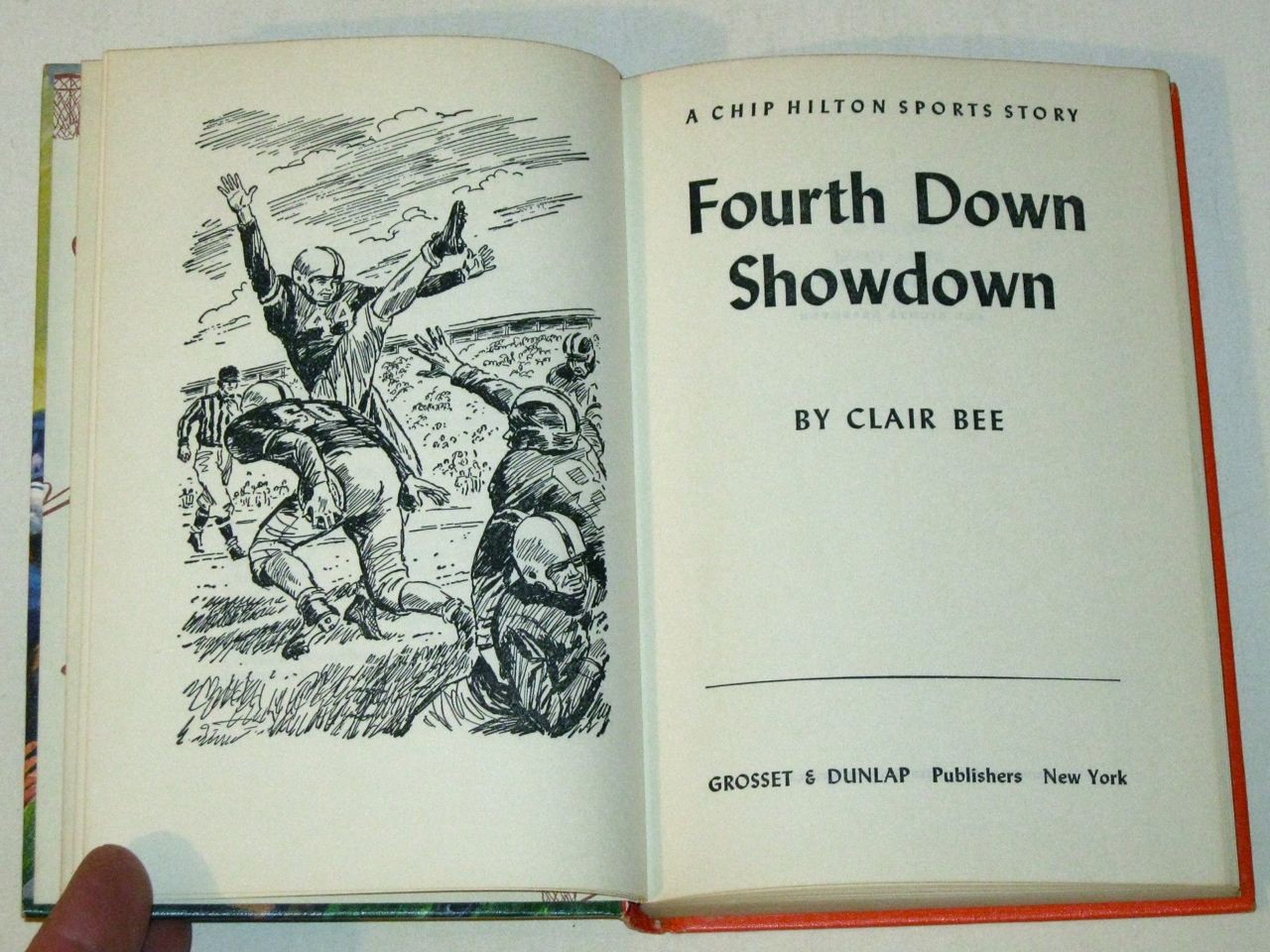 CHIP HILTON #13 Fourth Down SHOWDOWN by Clair BEE! Vintage 1966 G&D Football HC!