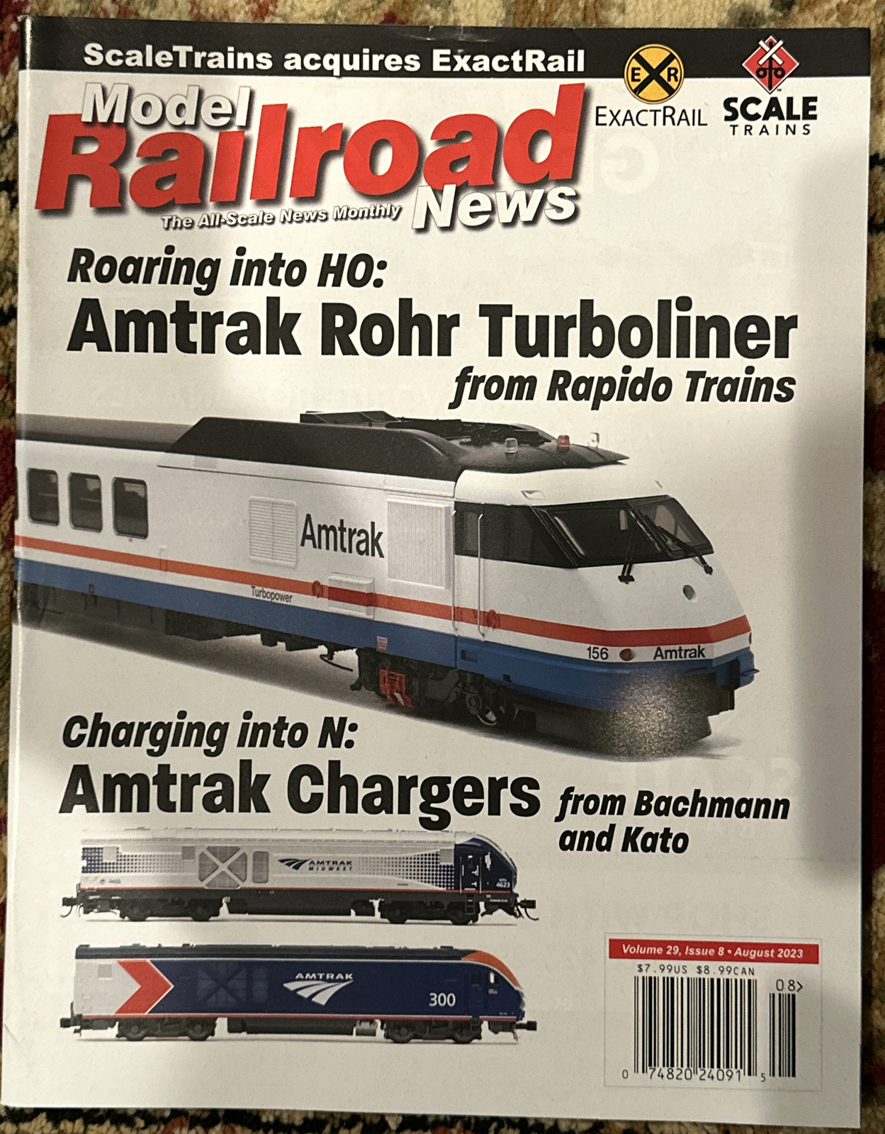 Model Railroad News Magazine August 2023 Amtrak Rohr Turboliner