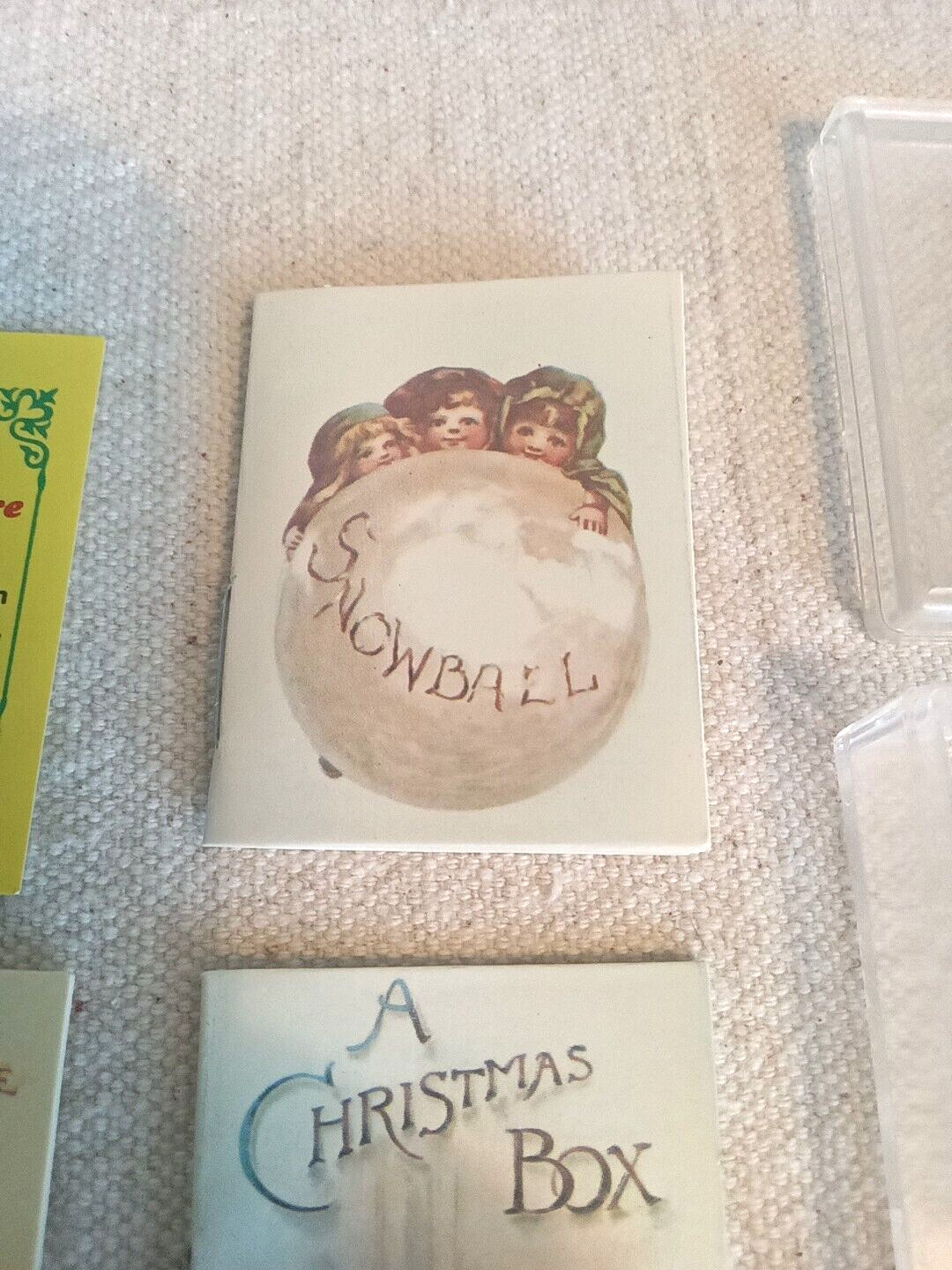 Miniature Christmas 5 Book Set Old Fashioned With Case 1983 Repro Set Vintage