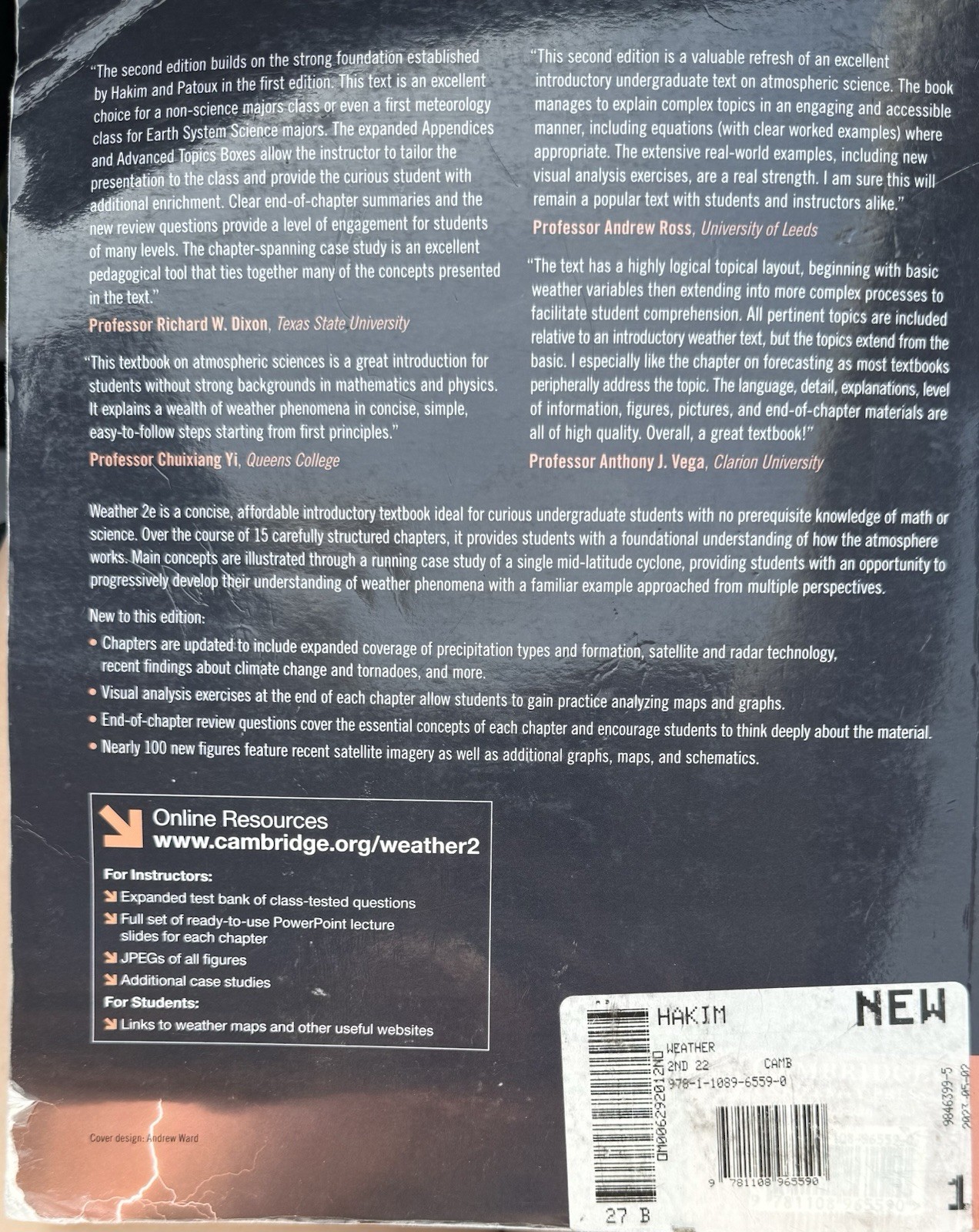 Weather A Concise Introduction Second Edition Gregory Hakim Jerome Patoux 2nd