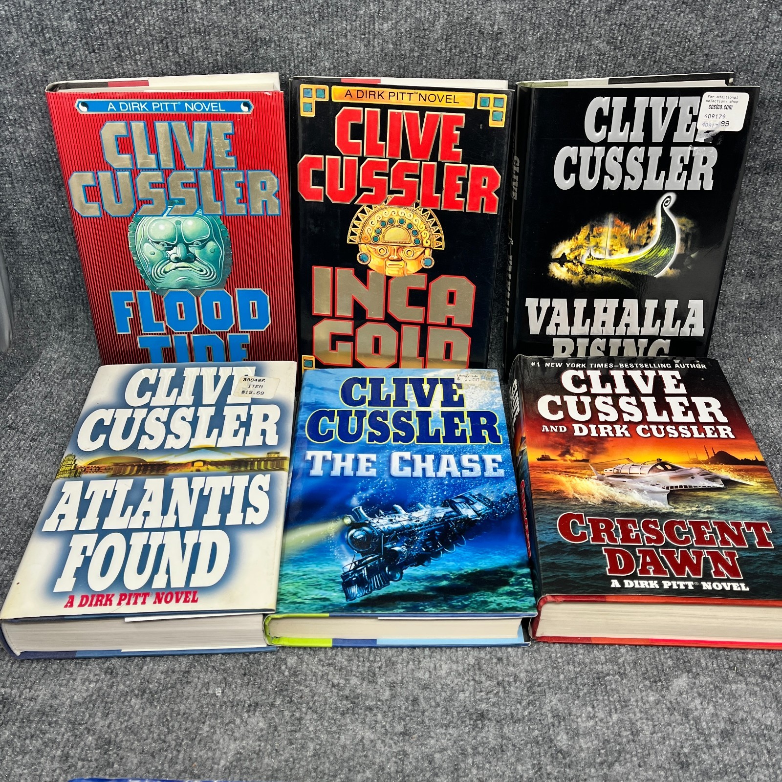 Lot of 6 Clive Cussler Dirk Pitt Hardcover with Dust Jacket VG