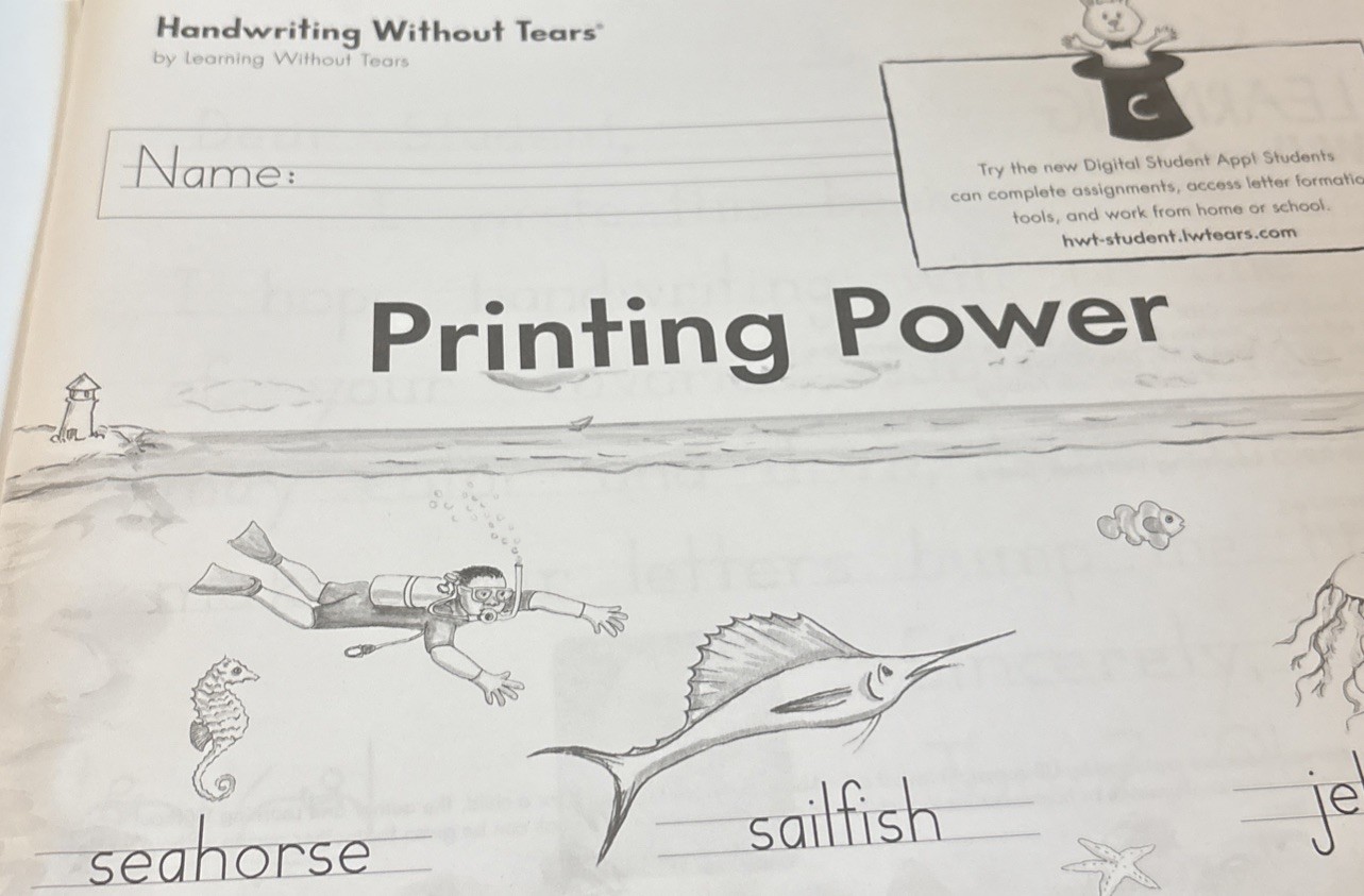 Handwriting Without Tears Printing Power Workbook Homeschool 9th Ed 2018 Name*