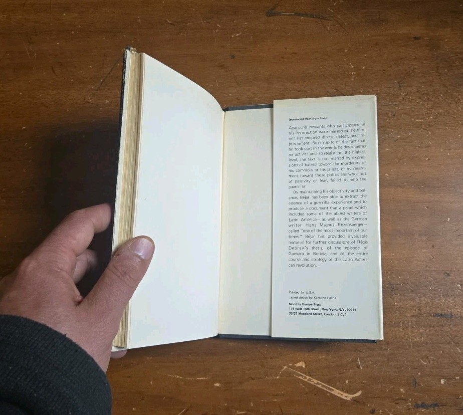 Peru 1965: Notes on a Guerrilla Experience by Hector Bejar 1969 1st/1st Print HC