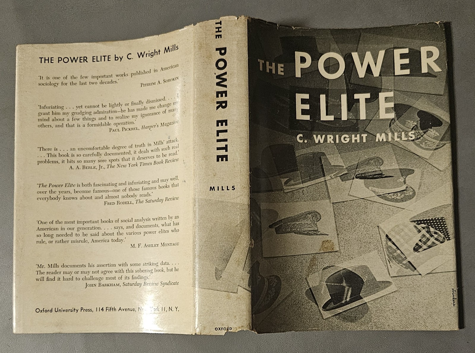 The Power Elite by C. Wright Mills HCDJ 2nd printing 1956