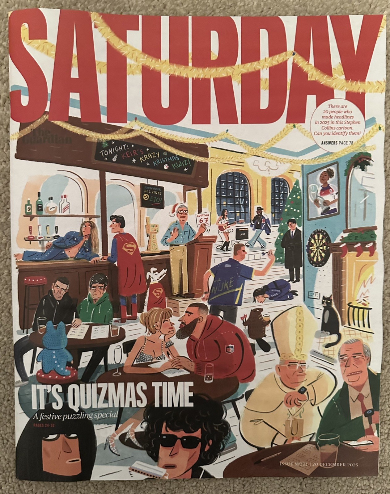 Saturday The Guardian Magazine 20th December 2025 20/12/25 Christmas Quizzes