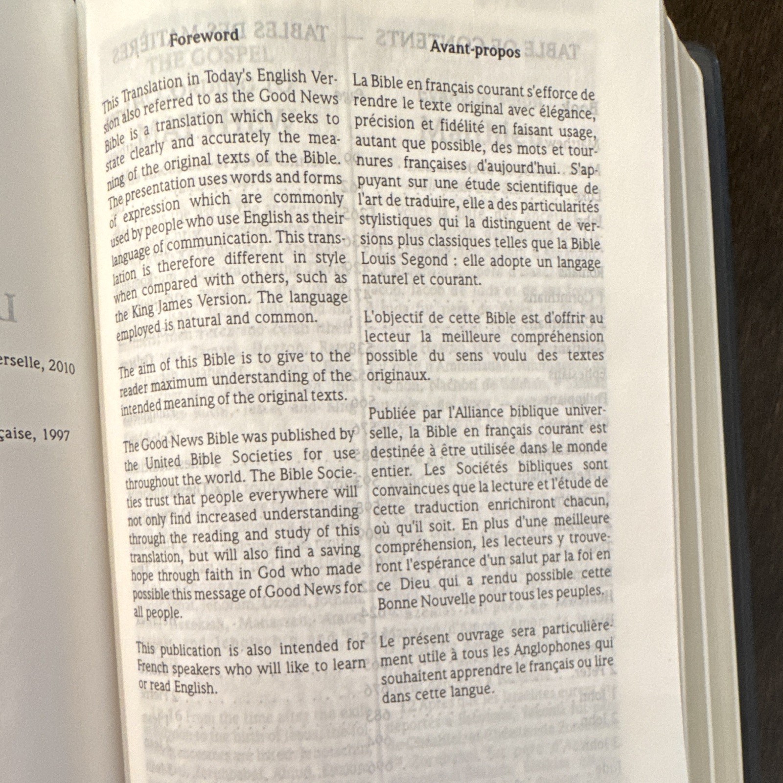 United Bible Societies Bilingual NT Psalms Proverbs Eng/Fre Leather 2004
