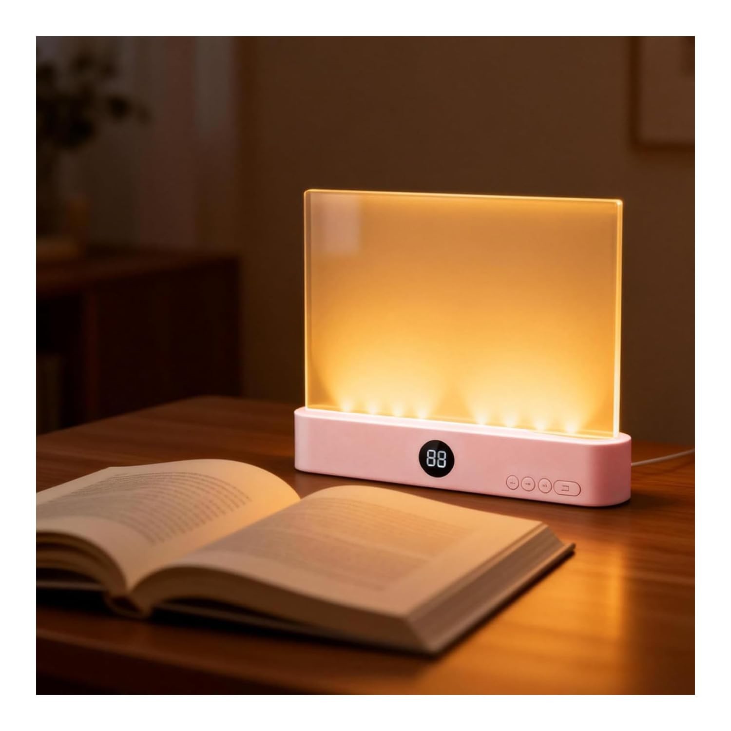 Smart Flat Book Light, Rechargeable Clear LED Reading Lamp with 3 Colors & Ti…