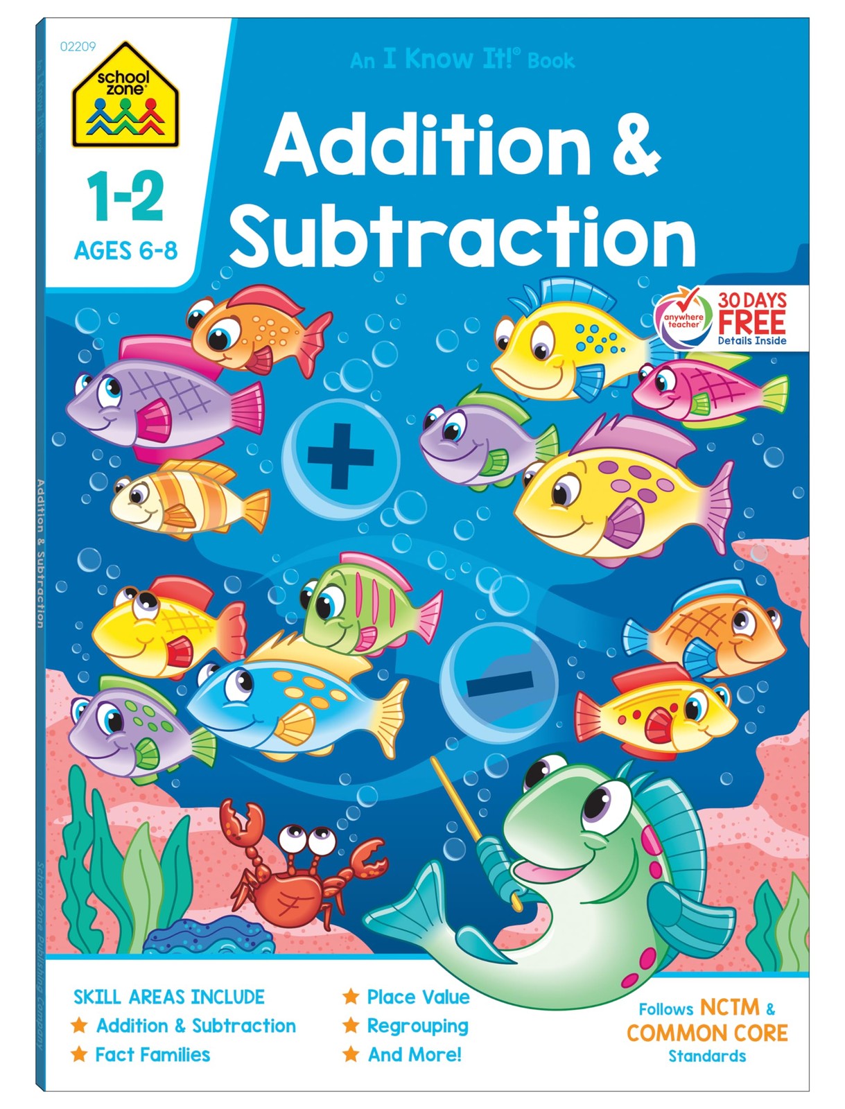 School Zone Addition & Subtraction Workbook: 64 Pages, 1st Grade, 2nd Grade,…