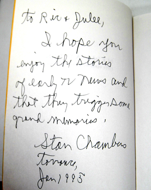 News At Ten : Fifty Years with Stan Chambers 1994 Capra Press Signed 272 Pages
