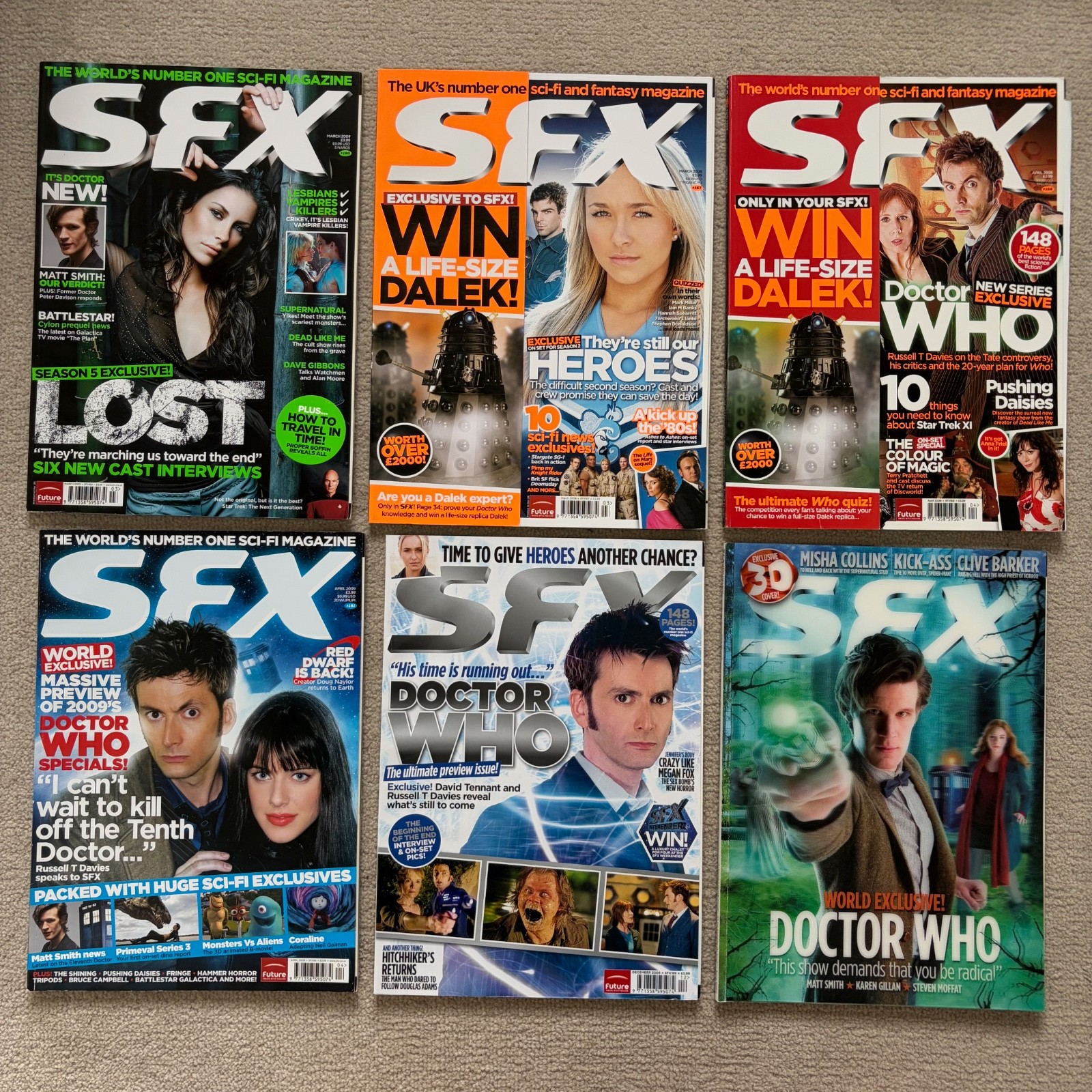 SFX Magazine – Job Lot 2 – Doctor Who – Heroes – Lost – 6 Issues
