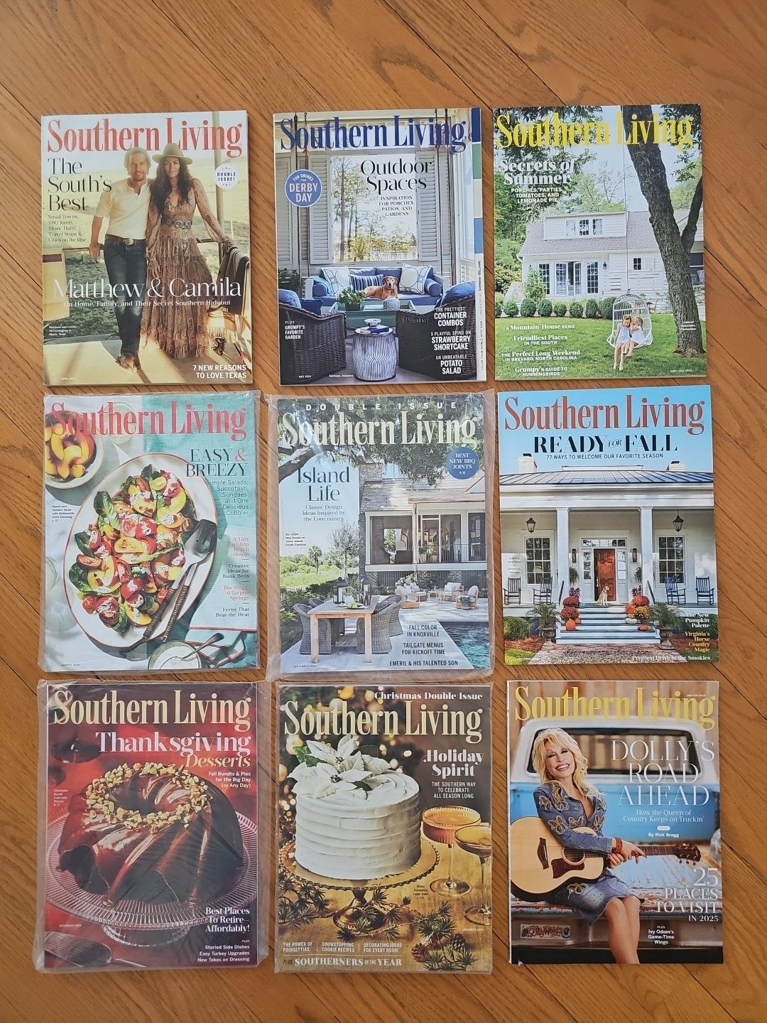 NEW UNREAD and SEALED Southern Living Lot of 9 Magazines: Apr 2024 – Feb 2025