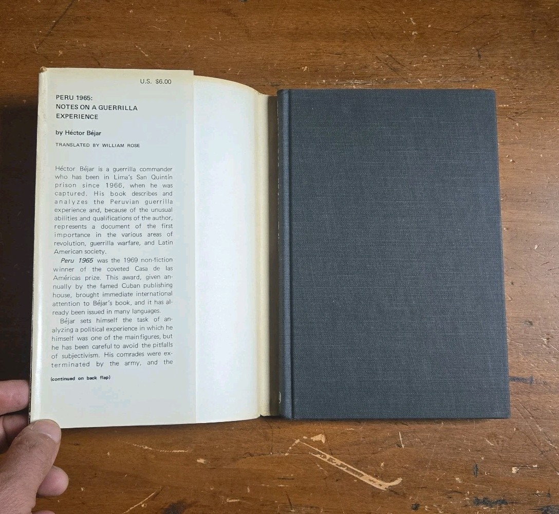 Peru 1965: Notes on a Guerrilla Experience by Hector Bejar 1969 1st/1st Print HC