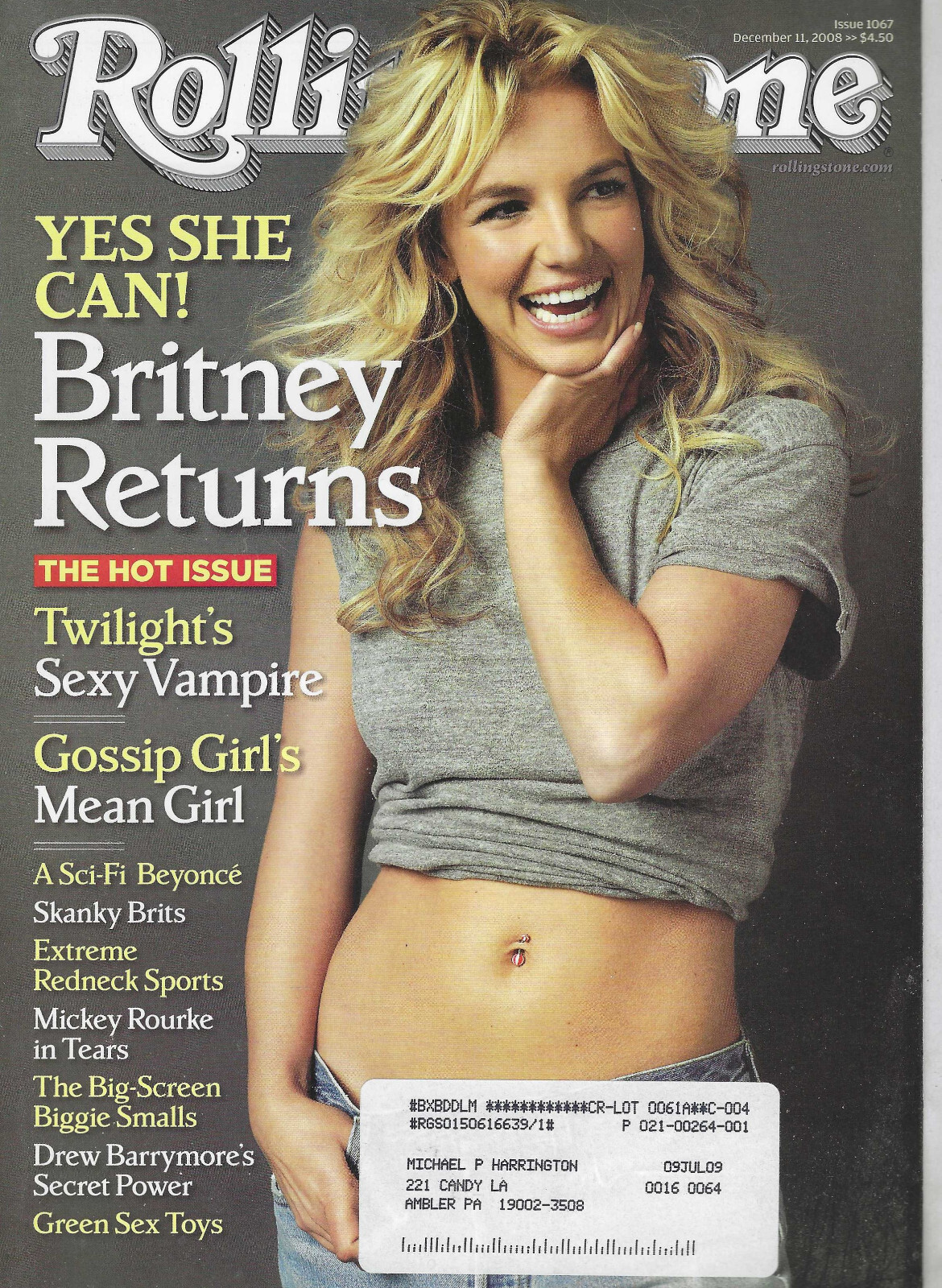 Rolling Stone (Dec 08) – Britney Spears, The Hot Issue, Twilight, MGMT, more