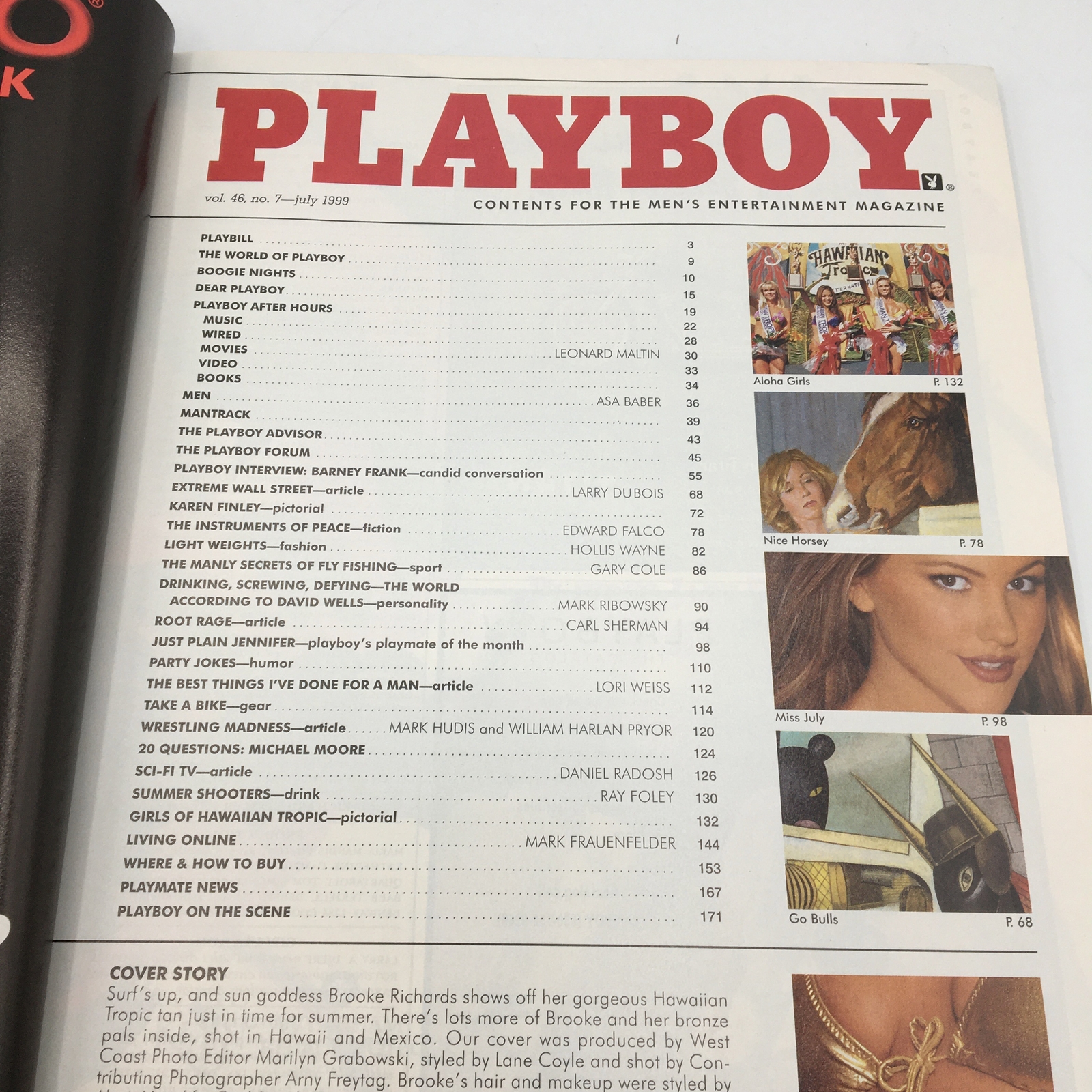 Playboy Magazine July 1999, Girls of Hawaiian Tropic, Chocolate Fantasies