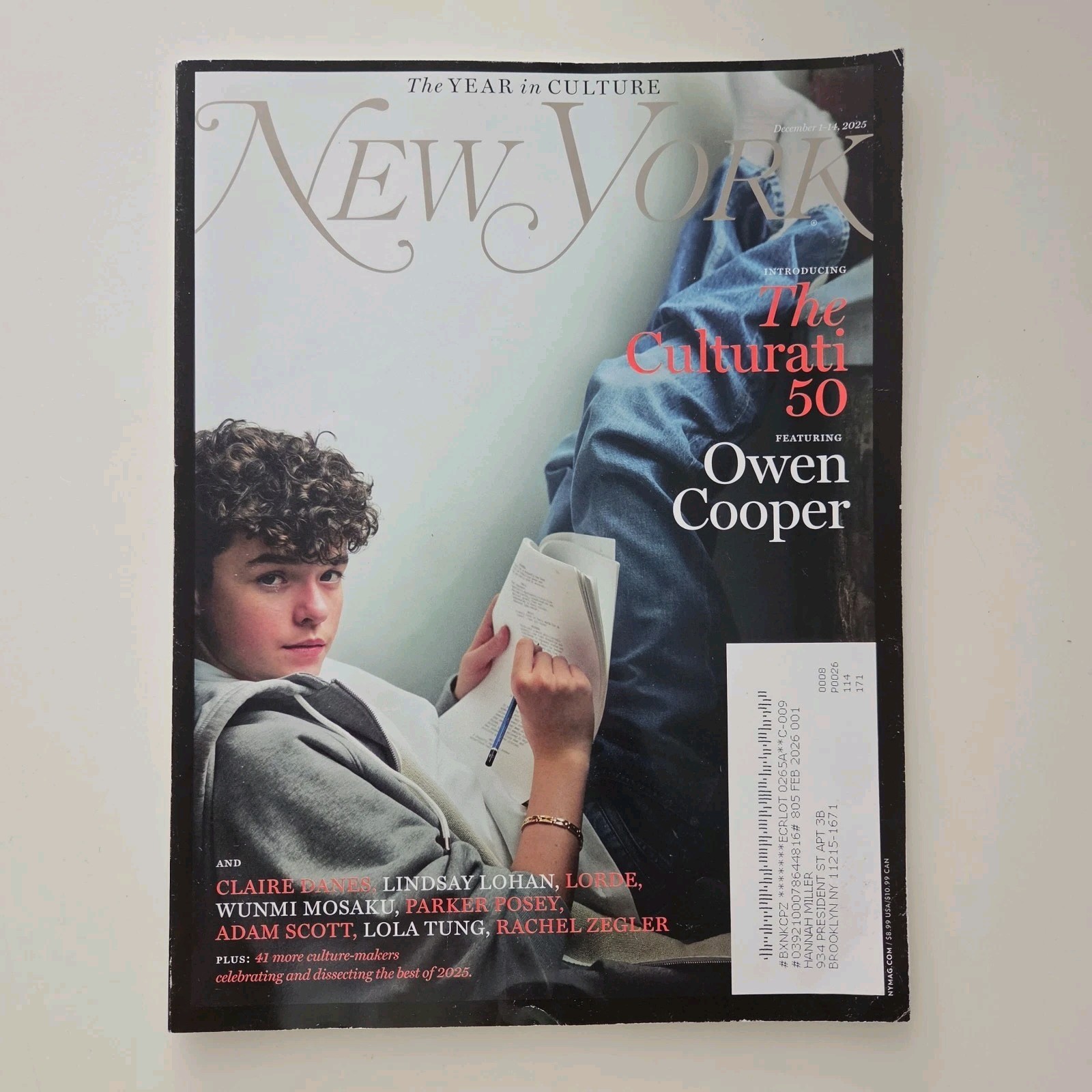 NEW YORK Magazine Dec 1-14, 2025 Owen Cooper