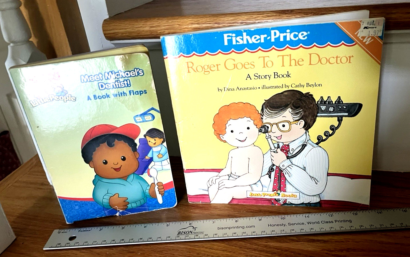 2 Fisher-Price Books Michael&rsquo;s Dentist Flap Book & Roger Goes to the Doctor