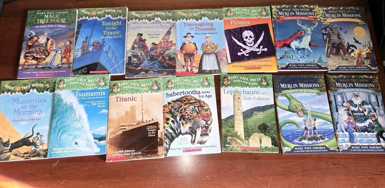 Magic Treehouse Book Lot Of 14 Paperbacks By Mary Pope Osborne Includes Merlin