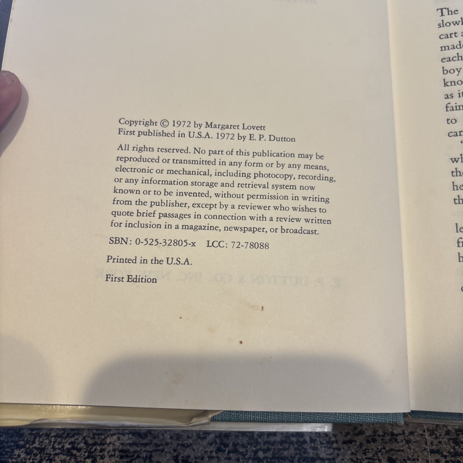 Jonathan by Margaret Lovett. First Edition HC With DJ. 1972