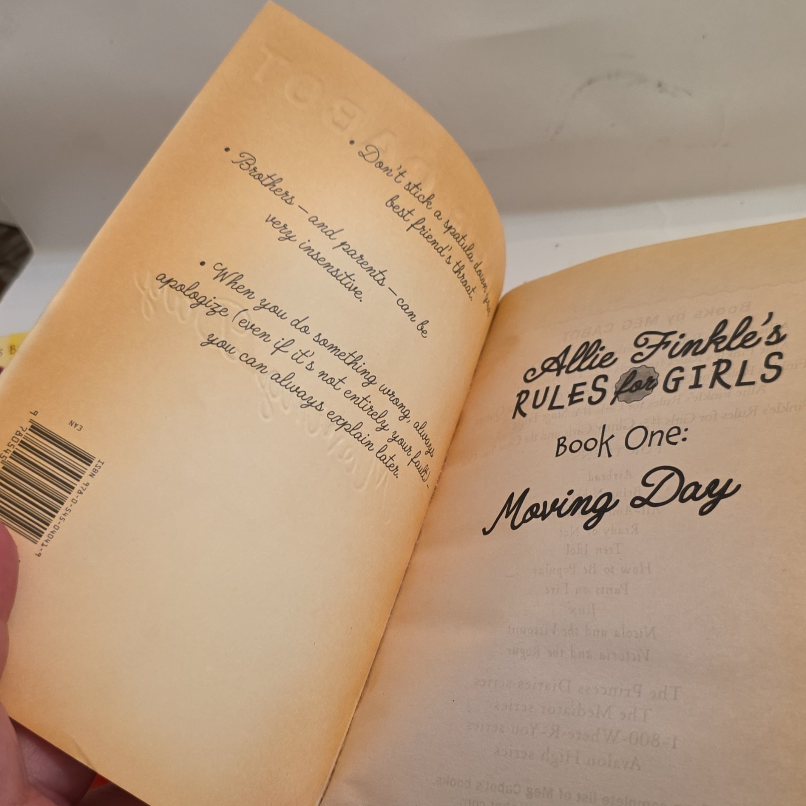 Meg Cabot Allie Finkle&rsquo;s Rules for Girls: Moving Day Paperback, Ages 9-12