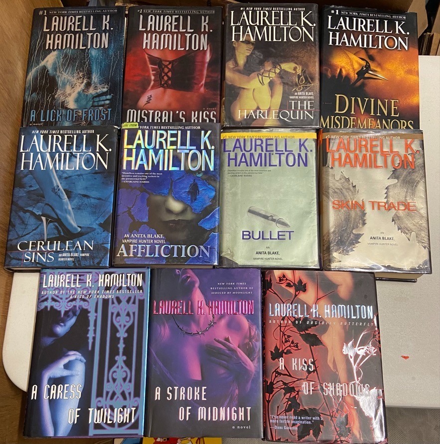 Lot of 11 Laurell K Hamilton Science Fiction Book Hardcover 4 are Former Library